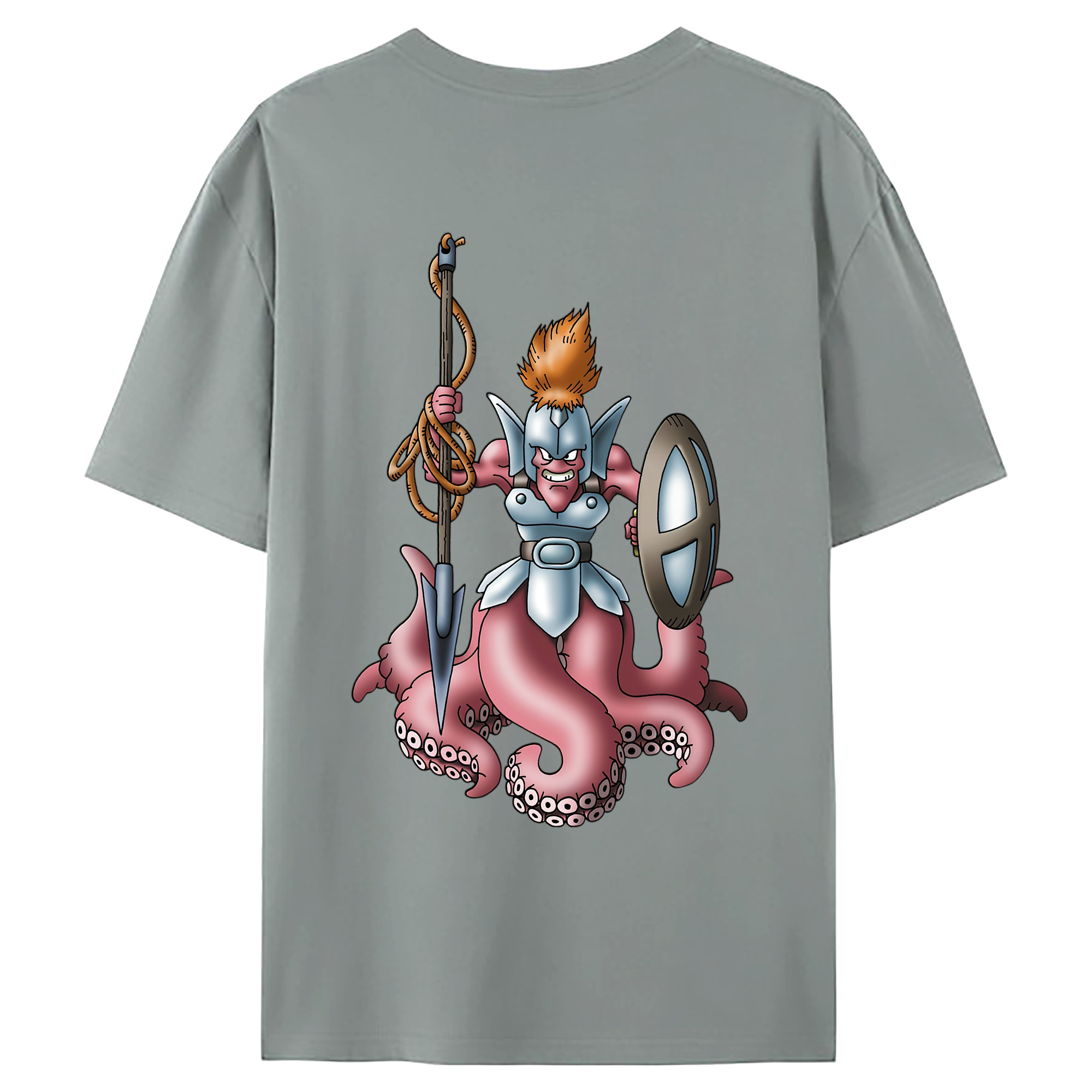 （画像用） ドラゴンクエスト Doragon Kuesuto Dragon Quest 綿100％ メンズ半袖Tシャツ（バックプリント） 通気性